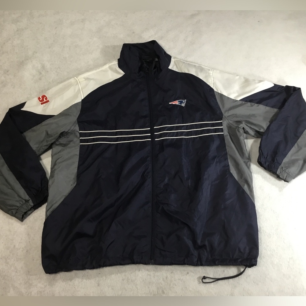 NFL Vintage Patriots Navy, Gray & White Men's Windbreaker Jacket SZXL